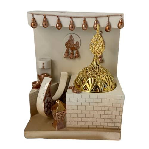 Ramadan Theme Non Electric Bakhoor Burner – Elegant Islamic Decor for Home Fragrance (Gold_Home) - color: Gold_home