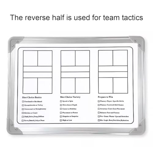 Magnetic Pickleball Coaching Board, Double-Sided Dry Erase Whiteboard, with Storage Bag, Easy to Write and Erase