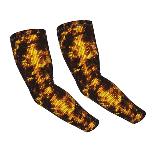 Arm Sleeves Outdoor Garden Sports Cooling Sun Sleeve for Women Men Farm - color: Golden Mosaic