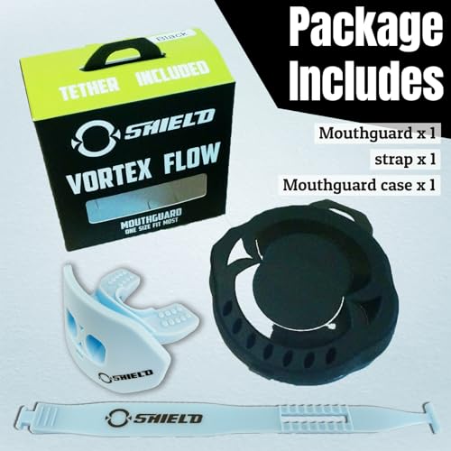 O Shield Core Football Mouth Guard, Detachable Strap | Football Mouth Guard with Detachable Strap — No-Boil Ready Fit, BPA-Free, Brace-Friendly, Includes Carrying Case - color: Columbia Blue