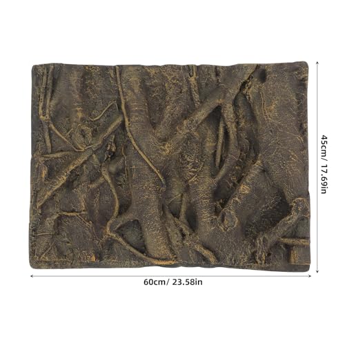 POPETPOP Fish Tank Background Board 3D Root Decorative Aquarium Background Plate 23.62X17.71X2.36 Inch Durable Pu Material Perfect for Home Aquarium Display