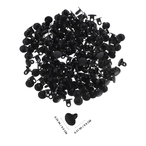 SOLUSTRE 100pcs Plastic Reflex Ball Threading Tube Buckle Headband Boxing Ball and Strings Connectors Toy Accessories for DIY Pet Toys Strings Black