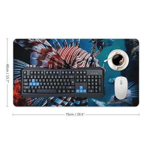 Large Size Gaming Mouse Pad Fish in Fish Tank Desk Mat Non-Slip Base Waterproof Desktop Writing Pad for Office Home - color: Fish in Fish Tank, size: 40X75cm