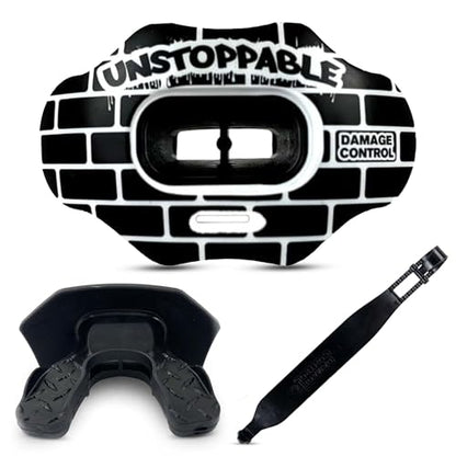 DAMAGE CONTROL Youth Football Mouth Guard – Breathable No Boil Mouthpiece, Protects Lips & Teeth, Works with Braces, Includes Helmet Strap – Sports Gear & Accessories (Unstoppable) - color: Unstoppable