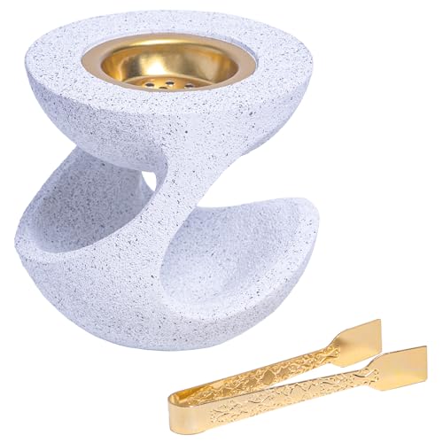 Bakhoor Burner Frankincense Resin Incense Burner (White) - color: White