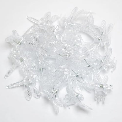 50PCS Plastic Plant Orchid Clips Dragonfly Clear Vine Holding Clips Gardening Styling Support Clips Garden Plant Support Clips for Orchids Tomatoes Cucumbers Flowers Vine Clips