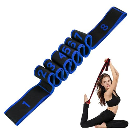 Resistance Bands with Handles, Elastic Stretching Strap for Physical Therapy, Yoga Strap for Stretching Equipment, Shoulder Leg Stretchers Bands for Exercise, Shaping, Flexibility - color: Blue
