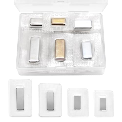 SEMINI Hidden Sew Magnetic Snap Invisible Hidden Sew in PVC Hidden Purse Closure for Fastener Handbag Cloth Clasp DIY Craft Sewing Tools (Mixed Size) - size: Mixed Size,Rectangular