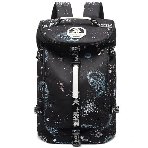 gym duffel bag backpack wrestling bag with shoe compartment 4 kinds of back method waterproof sports walking laptop - color: A-starry Sky