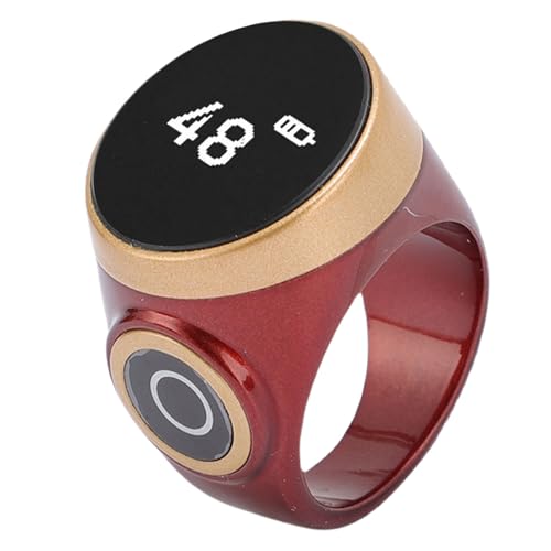 Smart Counter, Digital LCD Screen Rechargeable Electronic Tally for Muslim Islamic Prayer Work Sports, Finger Counter Touch Control - color: Red