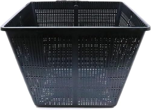 Pond H2o Square Plastic Mesh Plant Baskets for Large Aquatic Pond Plants, Planter Box Root Control Pots for Water Gardens, Aquaponics, Hydroponics 13 Inch (34cm) Wide, Value Pack of Three (3)