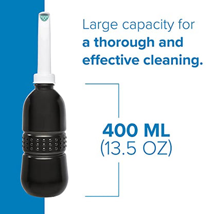 Brondell GoSpa Travel Bidet GS-70 – Portable Peri Bottle for Postpartum & Perineal Care, 400ml Handheld Bidet with Angled Nozzle, Collapsible Design, Nozzle Storage & Travel Bag, Midnight - color: Midnight