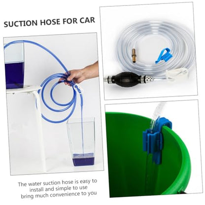 SHERCHPRY Manual Suction Hose Pump Set for Car and Aquarium, Multipurpose Water and Oil Transfer Siphon Tube with Sturdy Guide Hose for Vehicle and Fish Tank Maintenance