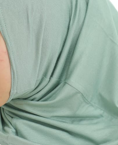 Prien Sport Instant Hijab For Women, Muslim Cotton Turban, Soft Head Scarf, Ready To Wear Hijabs Prayer Clothes, Islamic Wear - color: Light Green