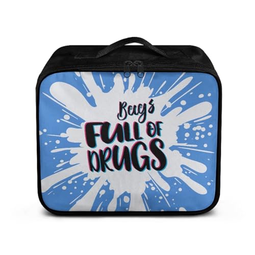 Gomyblomy Blue First Aid Kit Bag Empty Emergency Kit Bags Full of Drugs Print Lightweight Storage Pouch for First Aid Supplies Organizer Travel Medicine Bag with Zippers and Handle - color: Blue-add