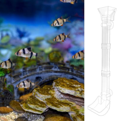 Rainmae Aquarium Feeding Dish Set, Transparent Aquarium Feeder Tube Kit, Fish Tank Feeding Supplies with Cleaning Brush and Food Scattering Prevention