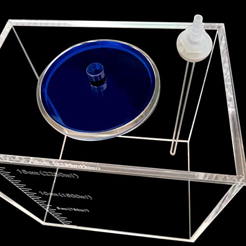 Acryli Made dosing Container, Liquid srorage Bucket, Aquarium Air Pump Accessories，dosing Pump Liquid containers,Reservoir (2.5L/0.66gal Blue lid) - size: 2.5L 1grid blue lid