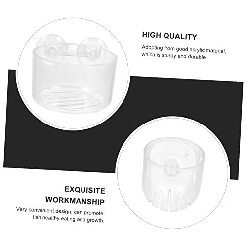 ERINGOGO 4pcs Acrylic Fish Feeding Cup Set Shrimp Feeder for Aquarium Feeding Tool for Red and Line