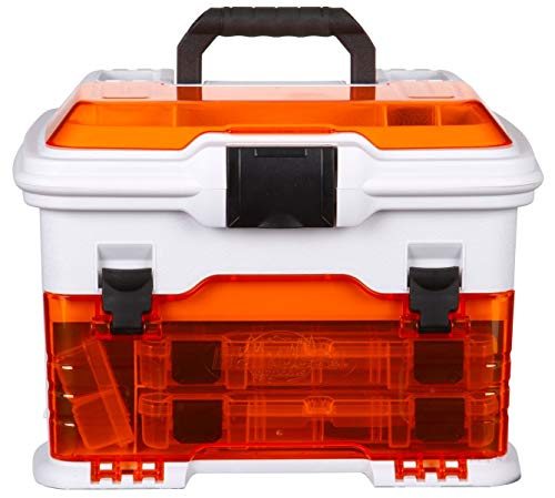 Flambeau Outdoors T4P Pro Multiloader Tackle Box, 5 Zerust Tuff Tainers | Compact hard tackle station with 5 Zerust Tuff Tainers, bulk compartment, 6 lid compartments, 13.5 x 9.6 x 12in
