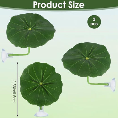Xindojuz 3 Pack Betta Fish Toys, Plastic Betta Bed Leaf Hammock for Fish Tank Decorations, Safe Soft Aquarium Decor Plants with Suction Cups for Shrimp, Small-Fish (2.56 Inches)