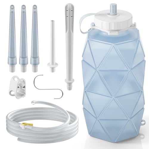 Smokitcen Collapsible Silicone Enema Bag Bottle Kit, 1.2 L