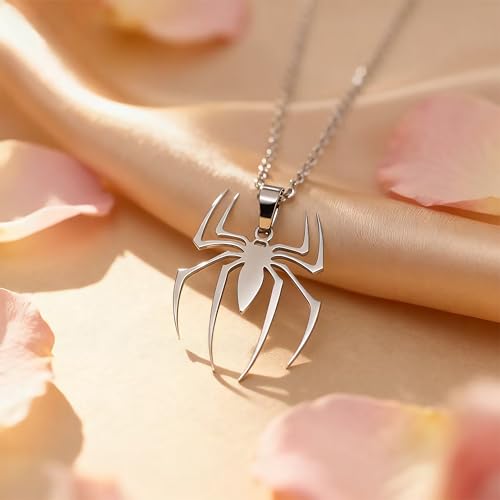 Dainty Silver Necklace for Women - Ankh Jesus Horse Celtic Cross Necklace for Women, Dainty Charm Spider Christian Gifts for Friends Sister Mom, Birthday, Christmas, Mother's Day, Graduation Gifts - style: Spider