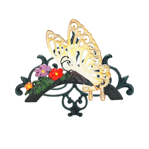 Sungmor Cast Iron Garden Hose Holder, Heavy Duty Wall Mounted Hose Hanger, Decorative Butterfly Water pipe Organizer, Hose Reel Rack for Outside, Garden Yard Decor | Heavy Duty Hose Hanger, Decorative Water pipe Organizer, Hose Reel Rack for Outside, Gard