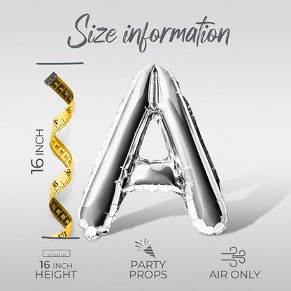 Letter Balloons - EID MUBARAK 16" Inch Alphabet Letters Foil Mylar Balloon Blessed Feast Festival Party Banner (Silver) - color: Silver