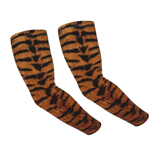 Cooling Arm Sleeves Cover Summer Sun Protection Arm Sleeves For Men Women Baseball Cycling Golf Running - color: Tiger Print 18