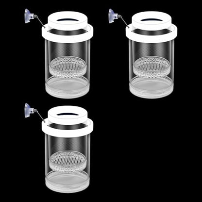 3PCS Aquariums Isolation Box for Protecting Fish and Shrimp from Larger Tanks Inhabitant Growth and Breeding Fish Breeding Box - color: Large white suction