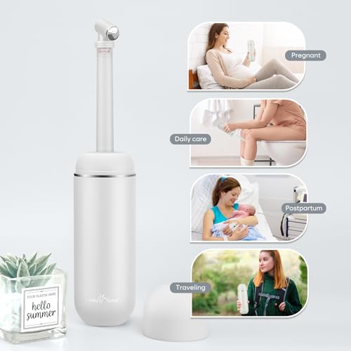 Easy@Home Portable Bidet for Travel: Handheld Sprayer Kit - Personal Hygiene Peri Bottle for Women & Men | Perineal & Postpartum Care Essentials | 380mL (12.8 oz) Large Capacity Bottle | EPB-01 Grey