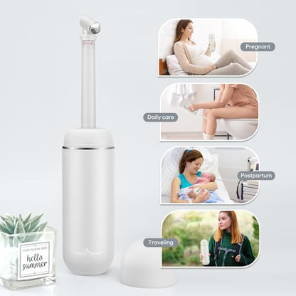 Easy@Home Portable Bidet for Travel: Handheld Sprayer Kit - Personal Hygiene Peri Bottle for Women & Men | Perineal & Postpartum Care Essentials | 380mL (12.8 oz) Large Capacity Bottle | EPB-01 Grey