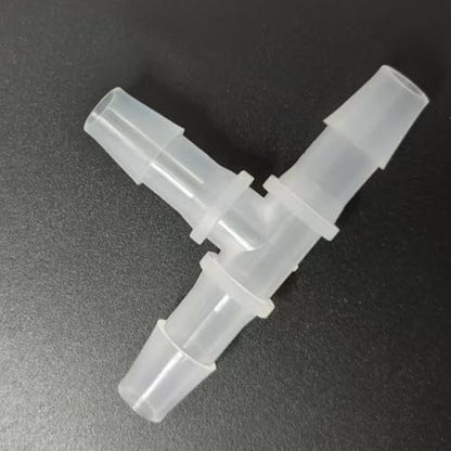3 Way Tee Connector Equal Barbed T-Fitting 3 Way Hose Barb Adapter for Laboratory Biochemical Analytical Instruments Food Machinery Aquarium Equipment 100pc/pk (7.9mm 5/16'' Cir) - size: 7.9mm 5/16'' Cir