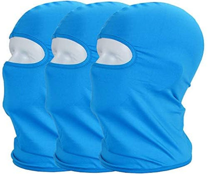 Balaclava Sun/uv face mask UPF 50+ ski mask Neck Gaiter face Scarf Outdoor Sports 3pack - color: Bluex3