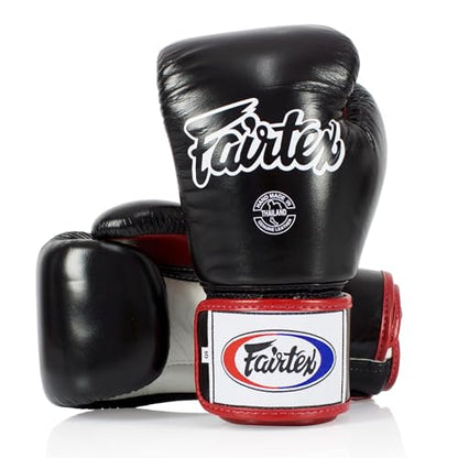 Fairtex BGV1 무에타이 복싱 트레이닝 스파링 장갑 남성, 여성, 아동용 | 프리미엄 품질, 경량 및 충격 흡수 복싱 장갑 - color: 블랙/화이트/레드, size: 14온스