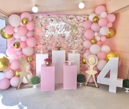 Pink and White Balloon Arch Kit, 121Pcs Pink Gold White Confetti Garland - color: Pink White
