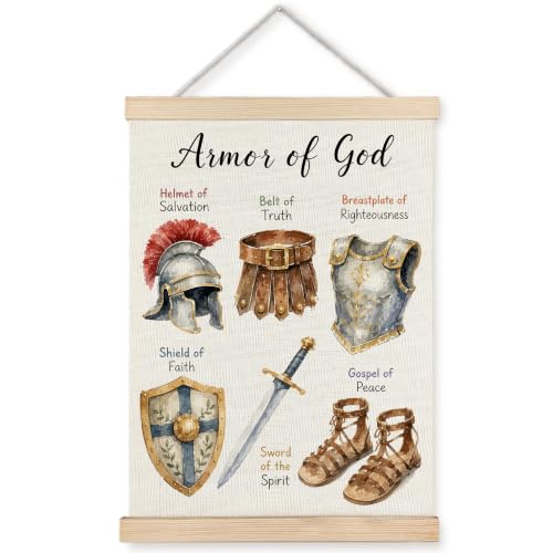 WUCHJ Armor of God Christian Bible Verse Kids Wall Art Poster 12x16 in - color: Armor of God Christian Bible Verse Kids