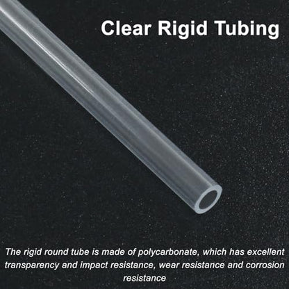 Piutouyar 6 Pcs Round Clear Rigid Tubing, 0.16" ID x 0.24" OD x 12" Length | 4 mm ID, 6 mm OD, 305 mm Length, Rigid Tubing Plastic Polycarbonate Tube Pipe - size: 4mmx6mm