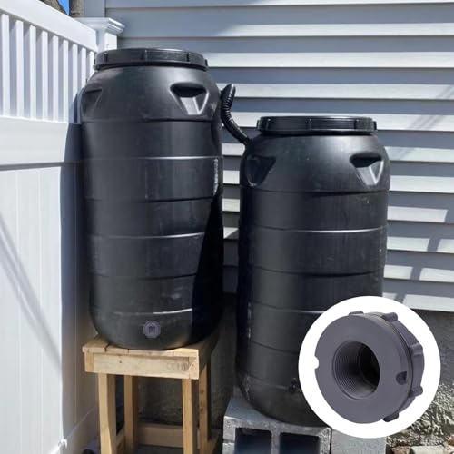 ChillWaves PVC Bulkhead Fitting 2" Double Thread Connector Adapter with Plugs for Water Tank, Aquariums, Rain barrels(2-PACK) - size: 2 Inch, style: Bulkhead Fitting + Plug
