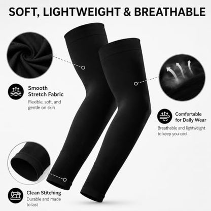 남성용 암 슬리브, 여성용 팔을 덮는 쿨링 UV 자외선 차단 슬리브 팔 슬리브 아웃도어 스포츠 - color: 2-블랙.
