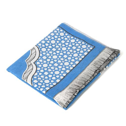 Islamic Prayer Rug Elegant Masjid Pattern Thin Mat Muslim Portable Blanket Ramadan Eid Gift Rug Turkish Prayer Carpet - Blue 1pc - color: 1pc Bluec