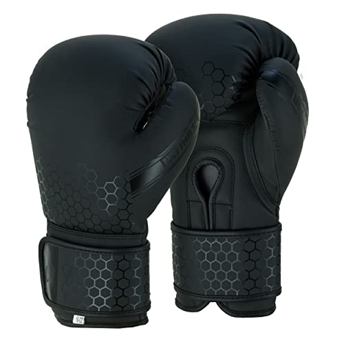 PFG Ultimate Series Boxing Gloves - Boxing MMA Muay Thai Training and Bag Work - color: All Black