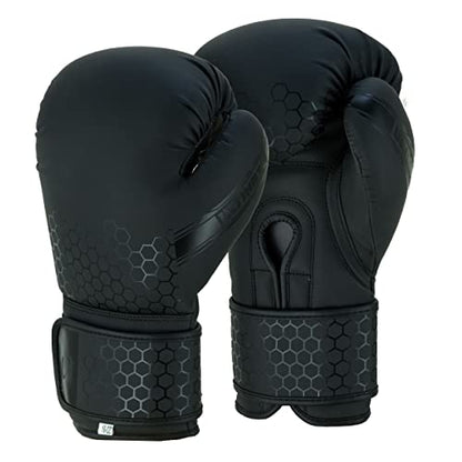 PFG Ultimate Series Boxing Gloves - Boxing MMA Muay Thai Training and Bag Work - color: All Black