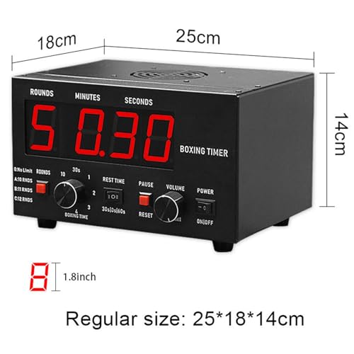 Classic Boxing Interval Timer, Professional Boxing Timer with Buzzer - 1-12 Challenge Round Timer, 30S-10min Workout & 0/30/60S Rest Time for Home Gym,Green - color: Green