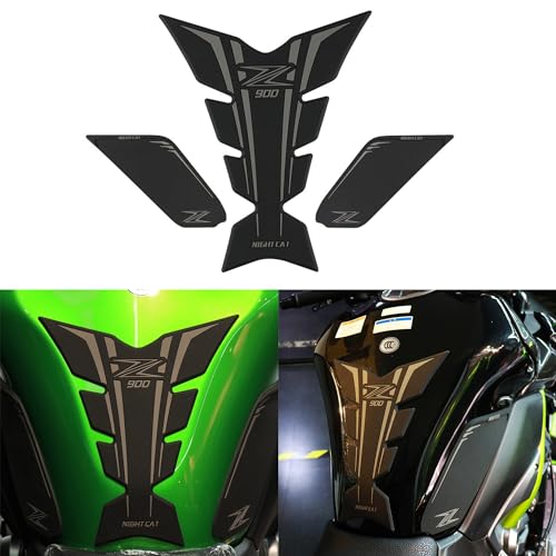 NIGHT CAT Motorcycle Gas Tank Protectors pad,Fuel Tank Protection Sticker,Compatible with Z900,Fuel Tank Side Traction mat,Anti-Slip(Z900 Black) - color: Z900 Black