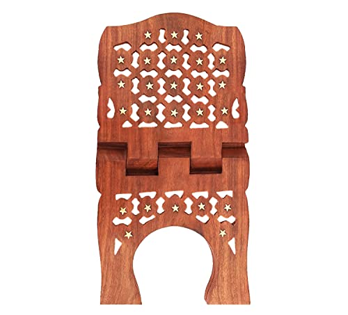 Sheesham Wooden Rehal Holy Book Stand for Reading Quran, Geeta, Guru Granth Sahib, Bible, etc. [13x6.5x1] Inches