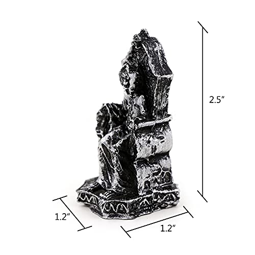 Skull Devil Throne Statues Decorations Aquarium Fish Tank Death Halloween Figurine Sculpture Reptile Turtle Lizard Tanks Terrarium Décor Ornament Pet