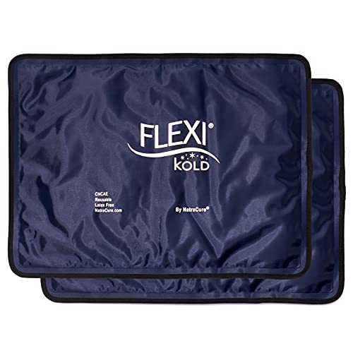 2 FlexiKold Gel Ice Packs (Standard Large: 10.5" x 14.5") - Reusable Cold Pack for Injuries, for Back Pain Relief, Migraine Relief Pad, After Surgery, Postpartum, Headache, Shoulder - 6300-COLD 2PK - size: Large (Pack of 2)