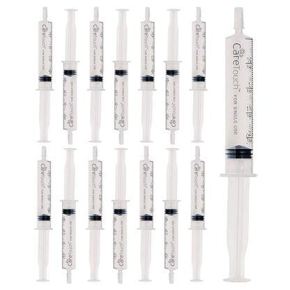 Care Touch 15 Pack 10ml Oral Syringes with Luer Slip Tip - Disposable 10cc Syringe Without Needle - Liquid Medicine Syringes for Children, Babies, Infants and Pets - Single-Wrapped and Leak Resistant