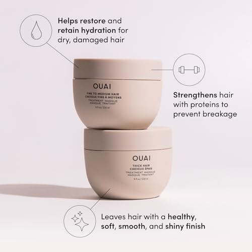 OUAI Travel Kit - Includes Travel Size Leave In Conditioner, Detox Shampoo, Fine to Medium Hair Mask, Scalp & Body Scrub (4 Count)